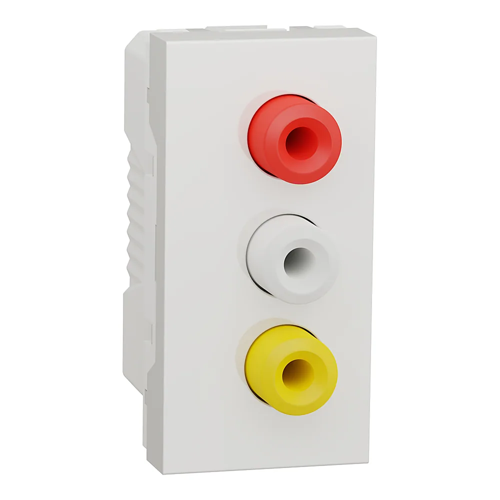 Розетка 3 RCA 1 модуль біла Unica New Schneider Electric NU343118