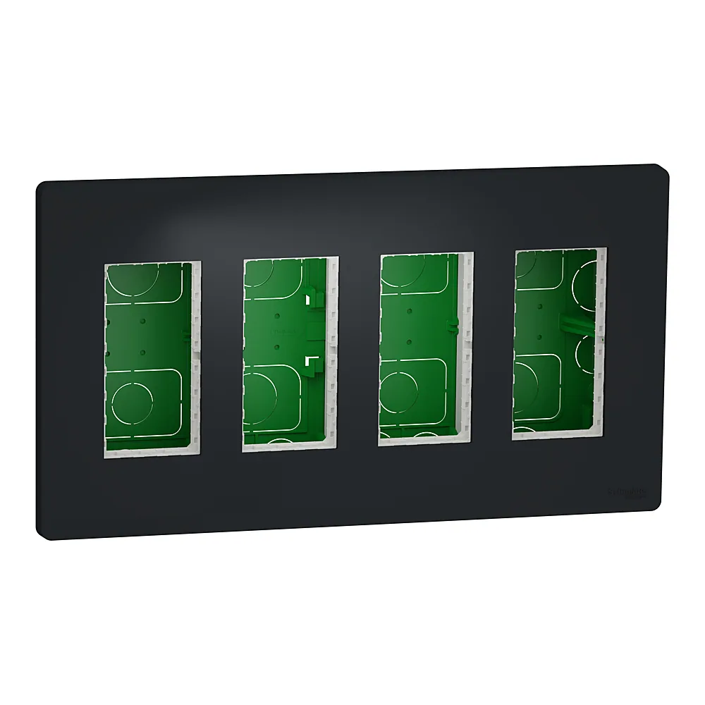 Блок Unica system+ прихованого встановлення 4х2 антрацит Unica New Schneider Electric NU174454