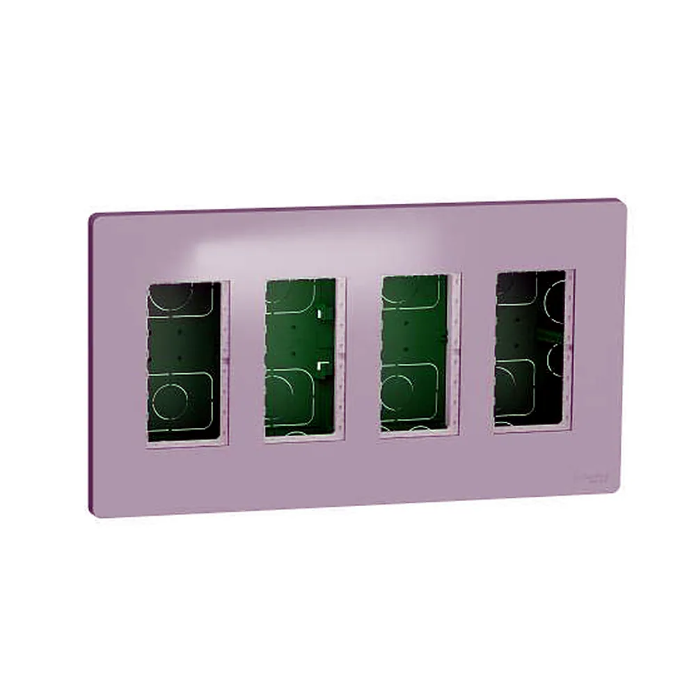 Блок unica system+ прих.вст. 4х2 алюміній, Unica New, NU174430, Schneider Electric