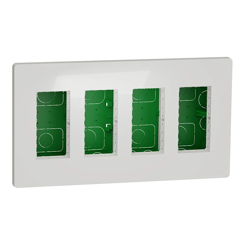 Блок Unica system+ прихованого встановлення 4х2 білий Unica New Schneider Electric NU174418