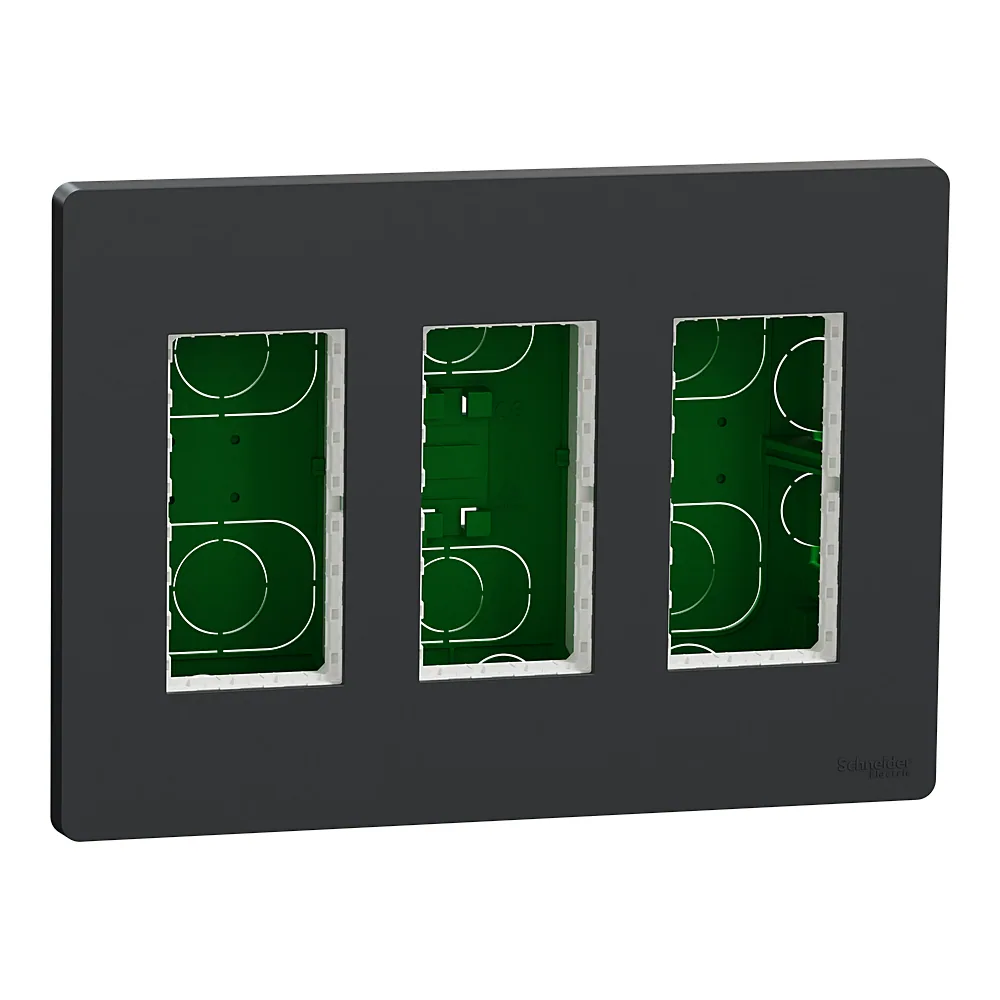 Блок Unica system+ прихованого встановлення 3х2 антрацит Unica New Schneider Electric NU173454