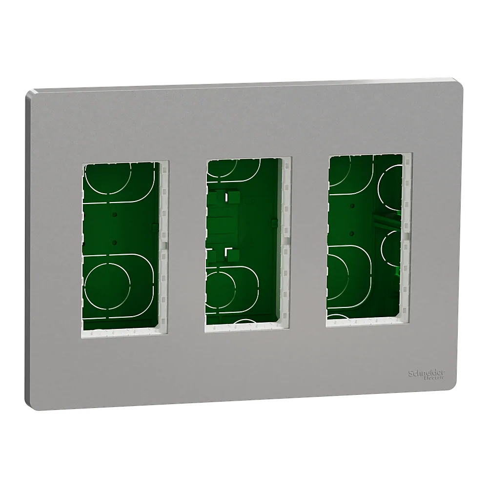 Блок Unica system+ прихованого встановлення 3х2 алюміній Unica New Schneider Electric NU173430