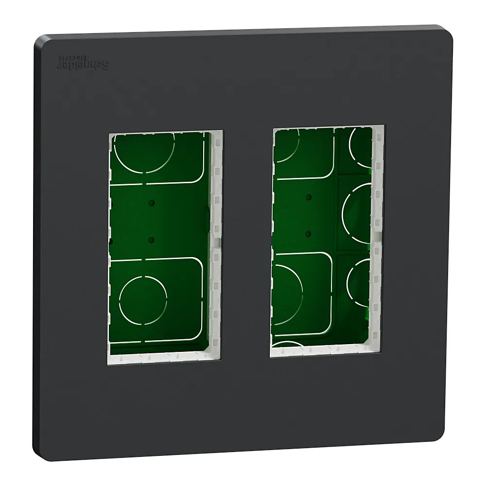 Блок Unica system+ прихованого встановлення 2х2 антрацит Unica New Schneider Electric NU172454