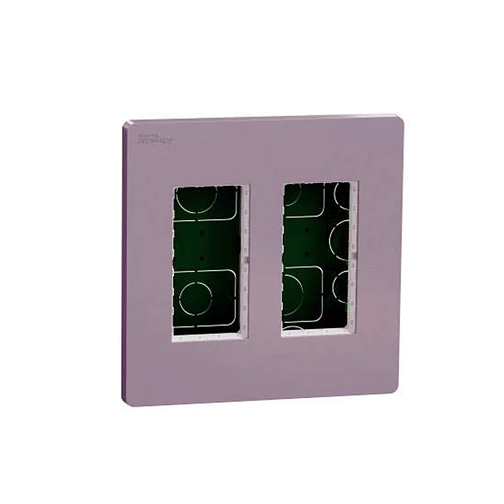 Блок unica system+ прих.вст. 2х2 алюміній, Unica New, NU172430, Schneider Electric