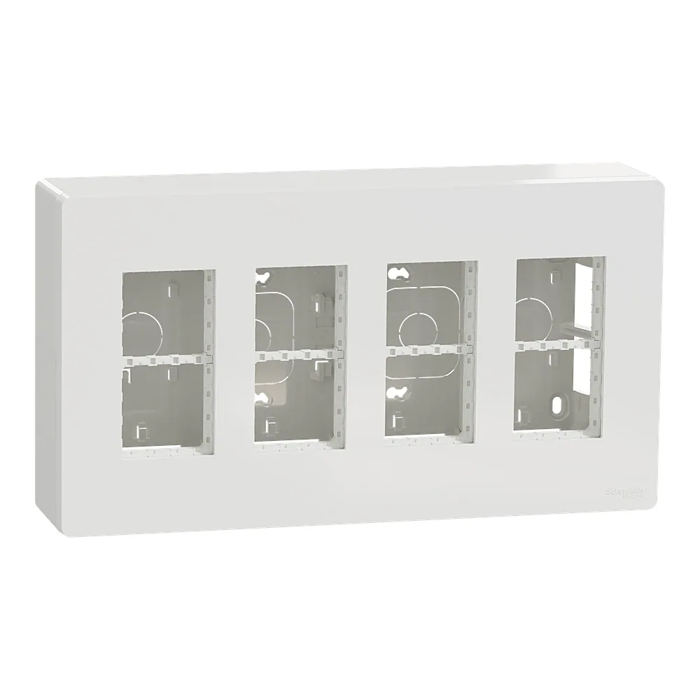 Блок Unica system+ відкритого встановлення 4х2 білий Unica New Schneider Electric NU124418