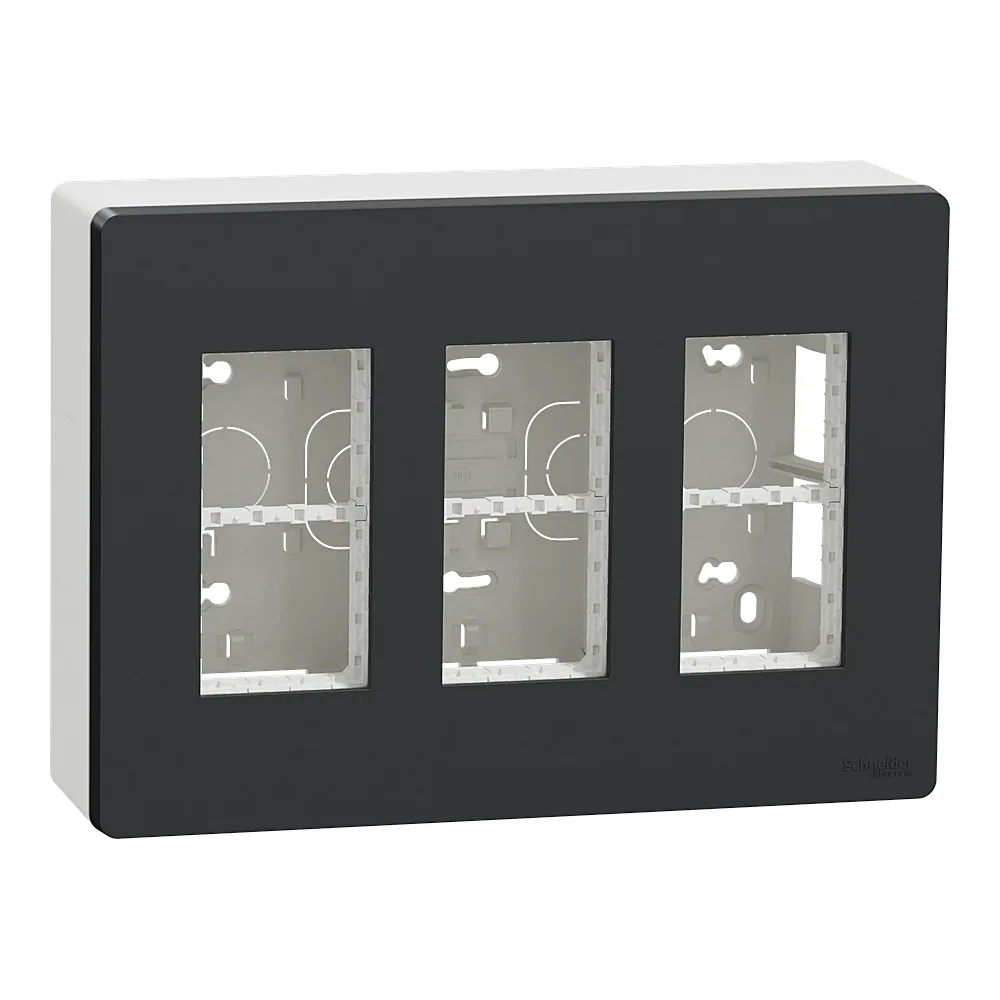 Блок Unica system+ відкритого встановлення 3х2 антрацит Unica New Schneider Electric NU123454