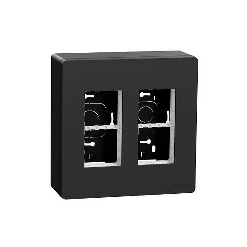 Блок unica system+ відкр.вст. 2х2 антрац, Unica New, NU122454, Schneider Electric