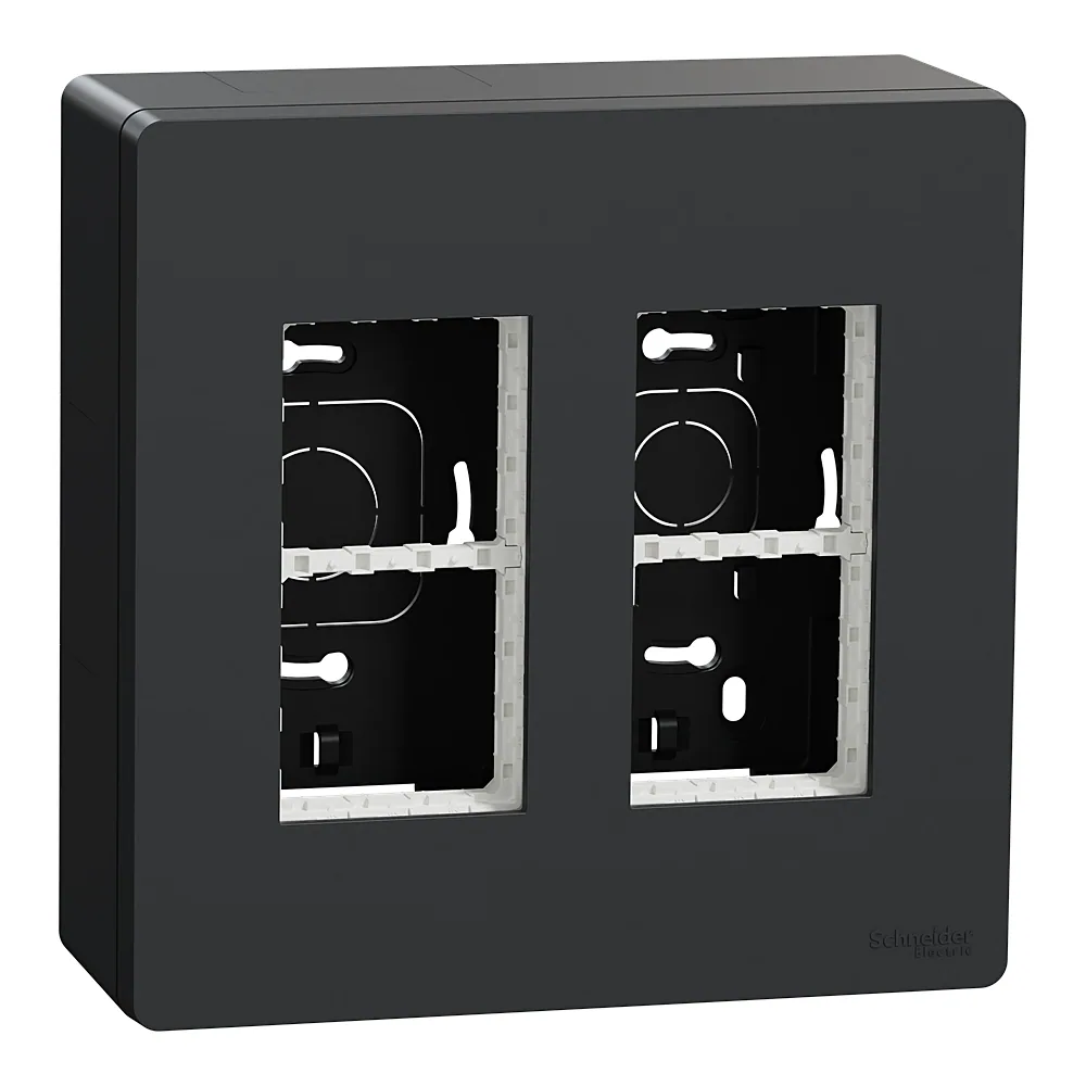 Блок Unica system+ відкритого встановлення 2х2 антрацит Unica New Schneider Electric NU122454