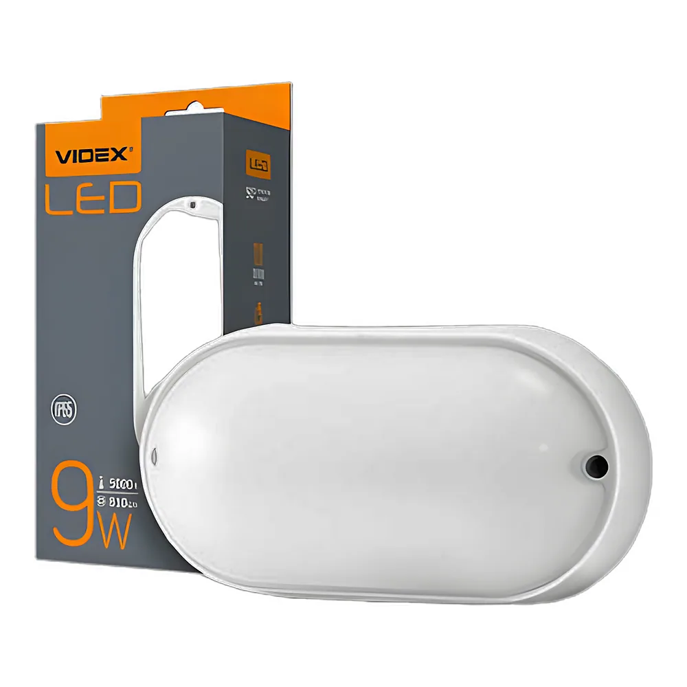 Світильник IP65 овальний 9 Вт 5000 K 220 В білий LED Videx VL-BHO-095PW