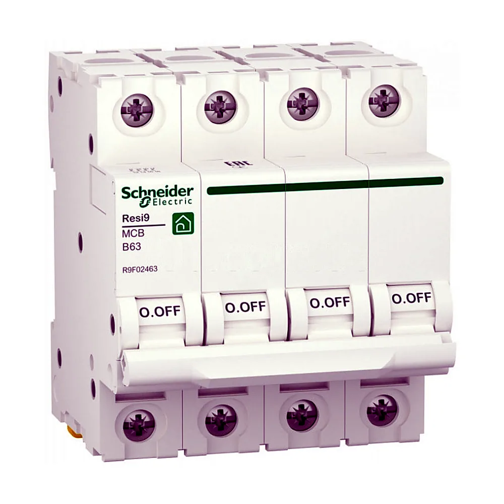 Автоматичний вимикач RESI9 6kA 4P 63A, хар-ка B, Schneider Electric