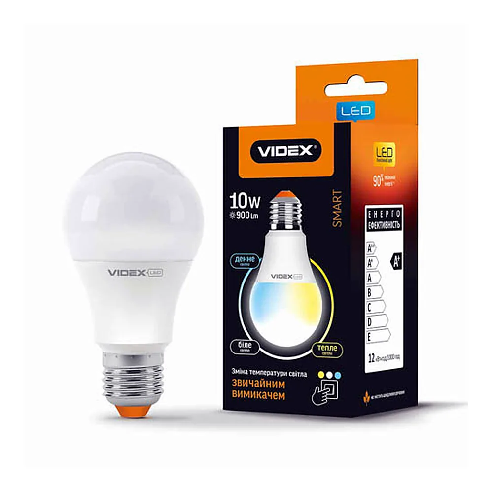 LED лампа с регулировкой цветности VIDEX  A60eC3 10W E27  220V