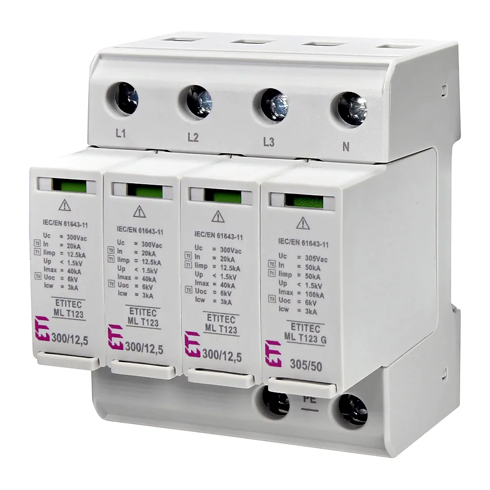Обмежувач перенапруги ETITEC ML T123 300/12,5 (3+1, 4p, TT)