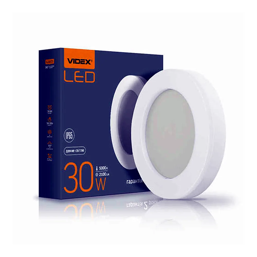 LED світильник ART IP65 круглий VIDEX 30W 5000K
