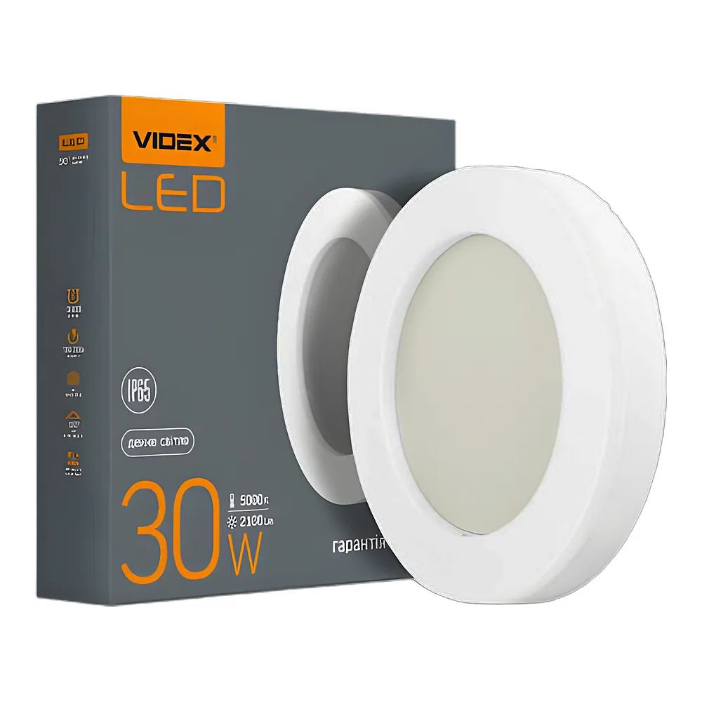 Світлодіодний світильник ART IP65 круглий 30 Вт 5000 K Videx VL-BHFR-305