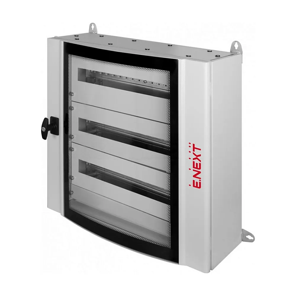 Корпус металевий e.mbox.industrial.n.72.gl IP55 навісний на 72 модулі, зі склом