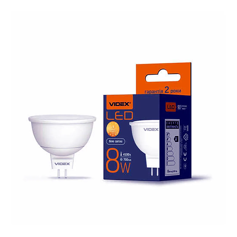 LED лампа VIDEX MR16e 8W GU5.3 4100K