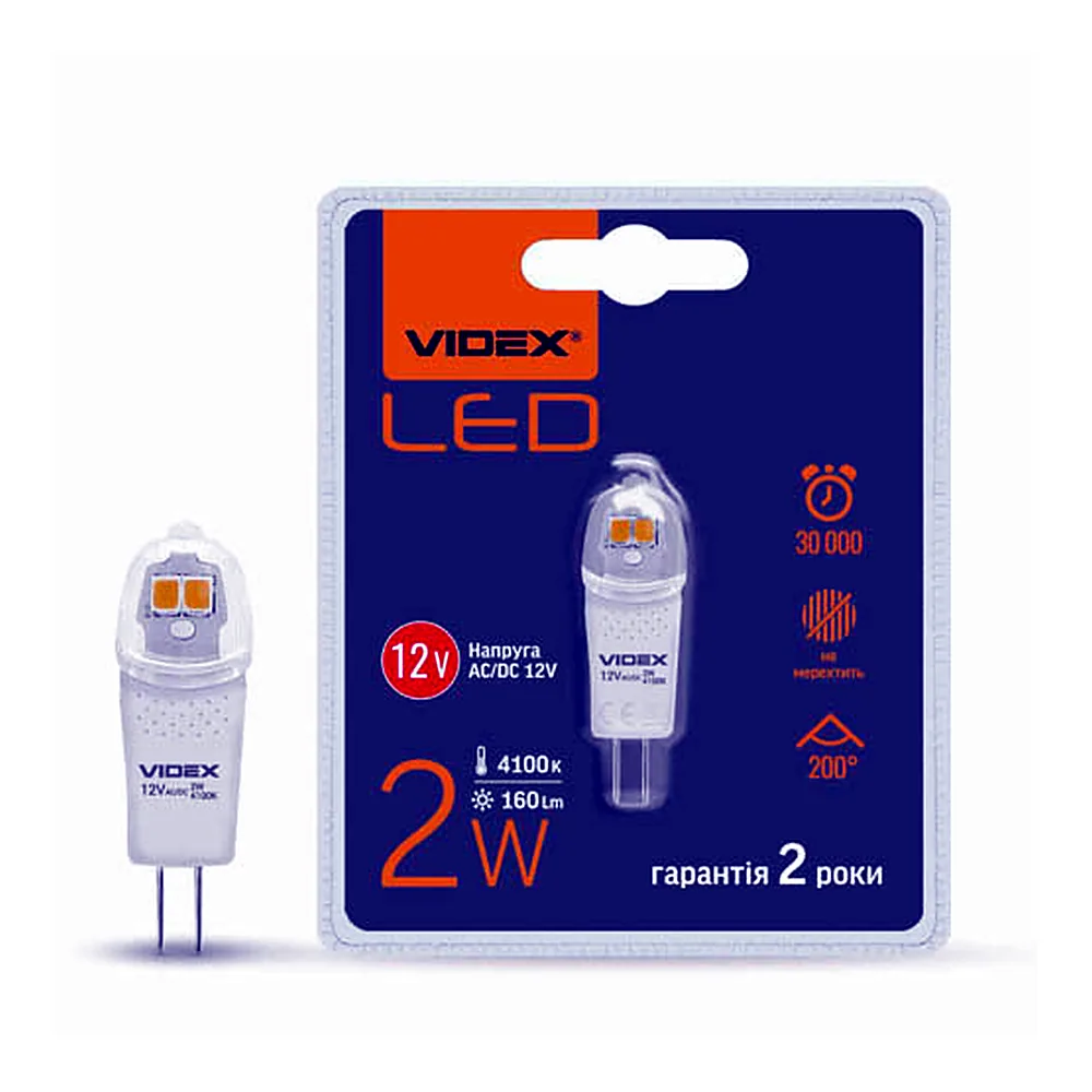 LED лампа VIDEX G4e 12V 2W G4 4100K
