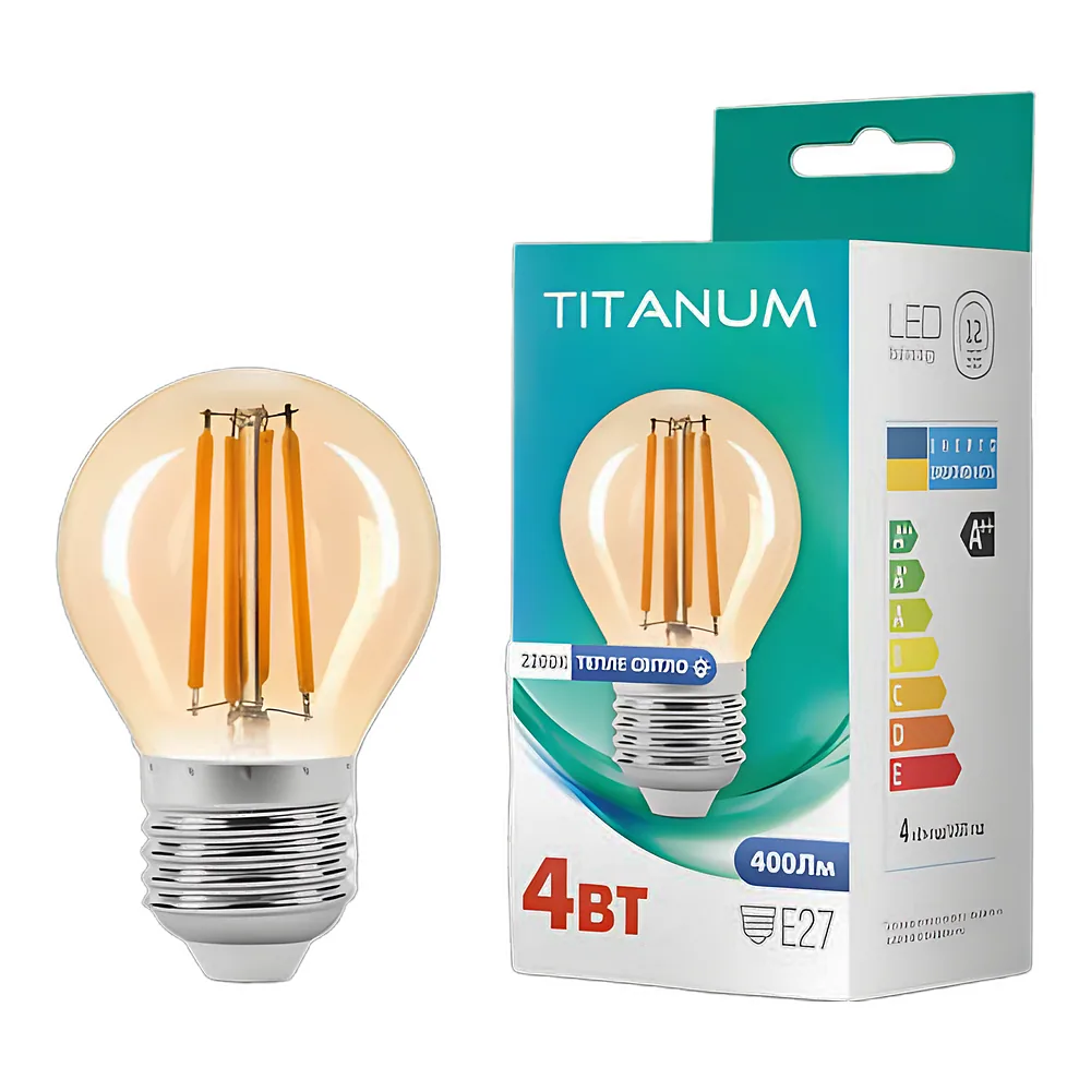 Світлодіодна лампа Filament G45 4 Вт E27 2200 K бронза TITANUM TLFG4504272A
