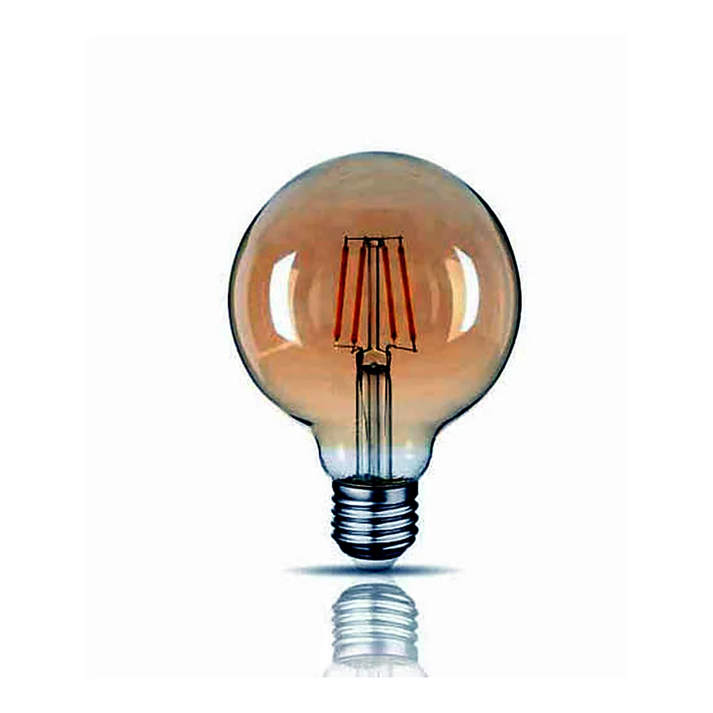 LED лампа TITANUM  Filament G95 6W E27 2200K бронза