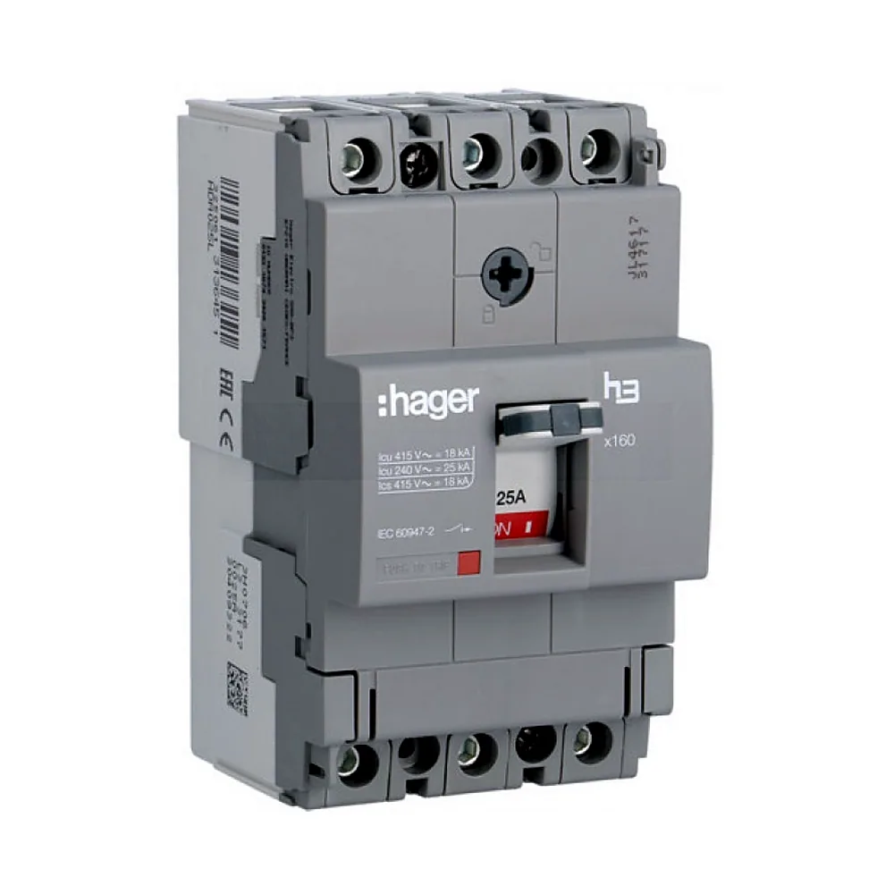 Автоматичний вимикач x160, In=25А, 3п, 18kA, Тфікс./Мфікс.