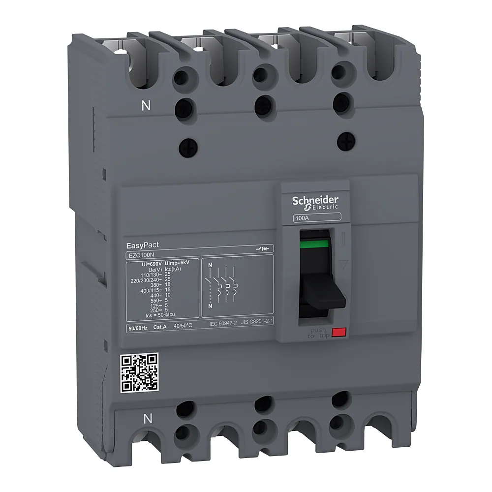 Автоматичний вимикач EasyPact EZC100N 4P 75 А 15 кА Schneider Electric EZC100N4075