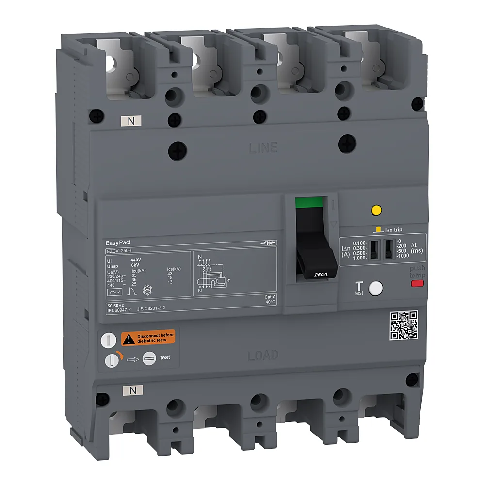 Автоматичний вимикач EasyPact EZCV250H 4P3T 63 А 36 кА Schneider Electric EZCV250H4063