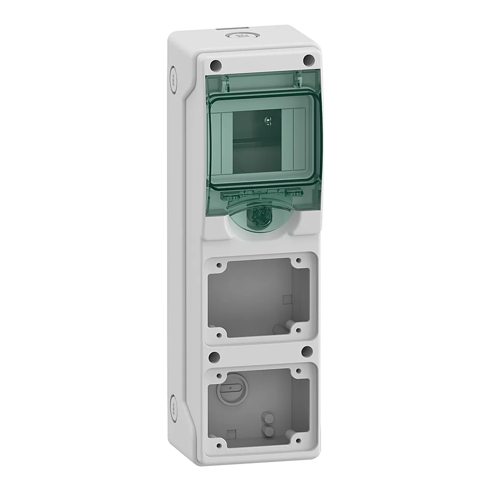 Модульний щит Mureva IP65 4 модулі+2 отвори горизонтальний Schneider Electric 13176