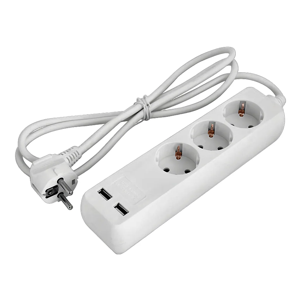 Подовжувач e.es.3.1.5.z.b.2.usb 3 гнізда 1,5 м з заземленням з USB-зарядкою baby protect E.NEXT s042128