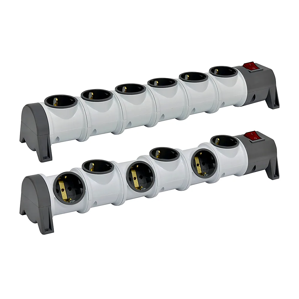 Блок для подовж. 6-місний EC6-EMP (Schuko, пустий, 16A, 250V, 2P+PE)