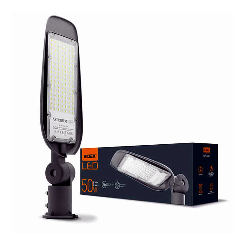 LED вуличний ліхтар VIDEX (поворотний) 50W 5000K Сірий ( VL-SLе14-505 )