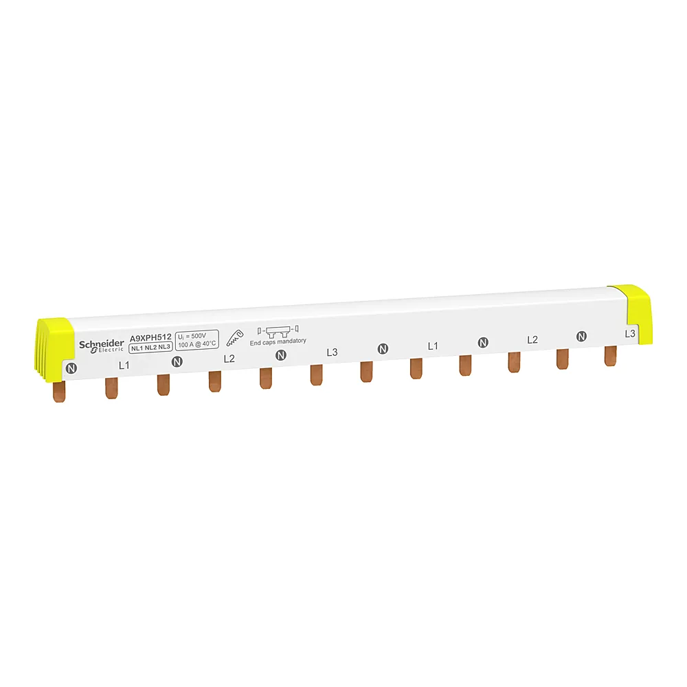 Шина 4P NL1NL2...NL3 12МОД 18 мм 100 А Schneider Electric A9XPH512