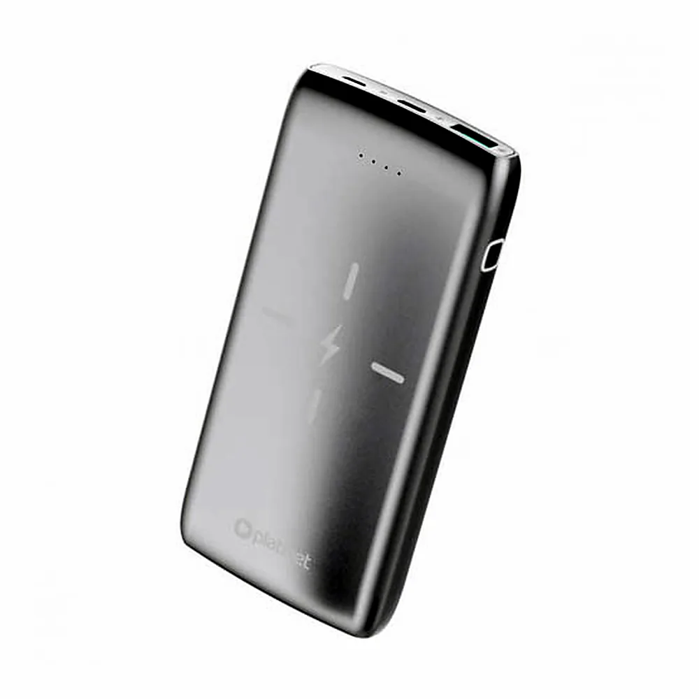 Зовнішній акумулятор PLATINET Powerbank 10QIBP 10000mAh збездротовою зарядкою Qi, сірий (PMPB10QIB