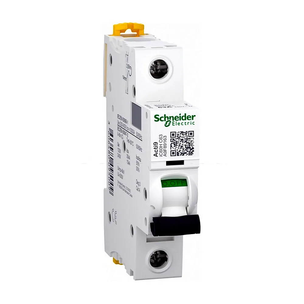 Модульний автоматичний вимикач iC60H 1P 63A крива C, Schneider Electric