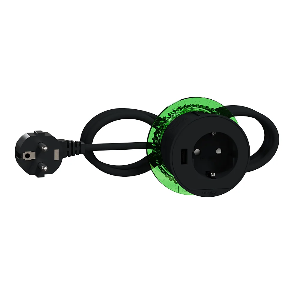 Блок 1 розетка з заземленням + 1xUSB Unica System+ антрацит Schneider Electric INS44005