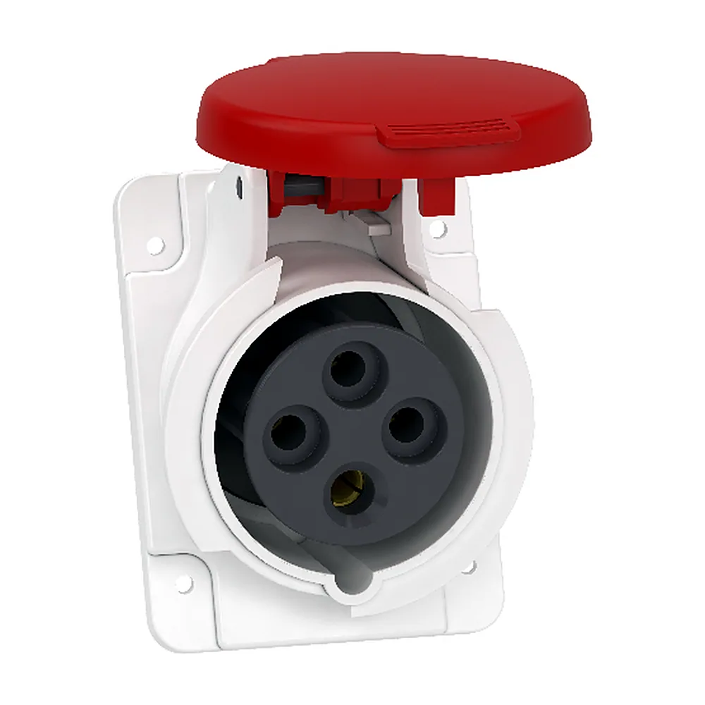 Кабельна розетка стаціонарна прихованої проводки 16А 3P+E IP44 380В PratiKa, Schneider Electric