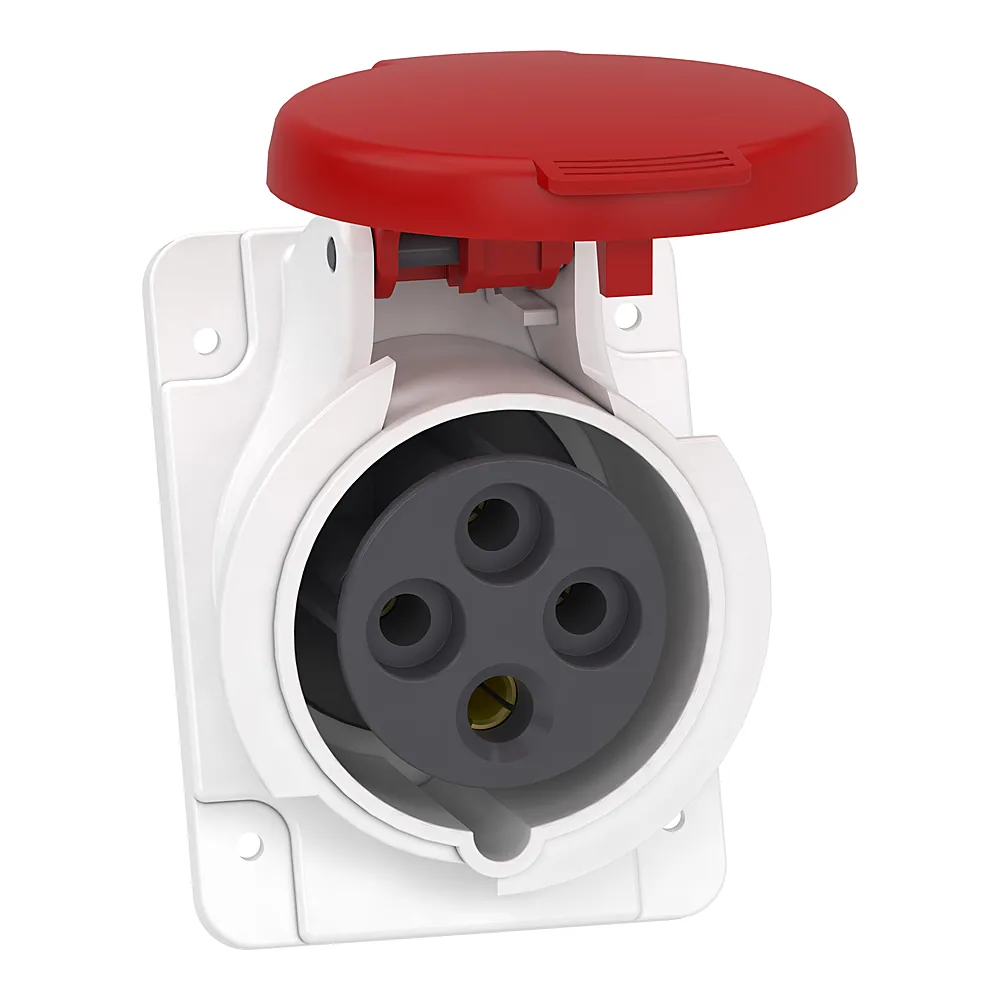 Розетка кабельна стаціонарна прихованої проводки 16 А 3P+E IP44 380 В PratiKa Schneider Electric PKF16F434
