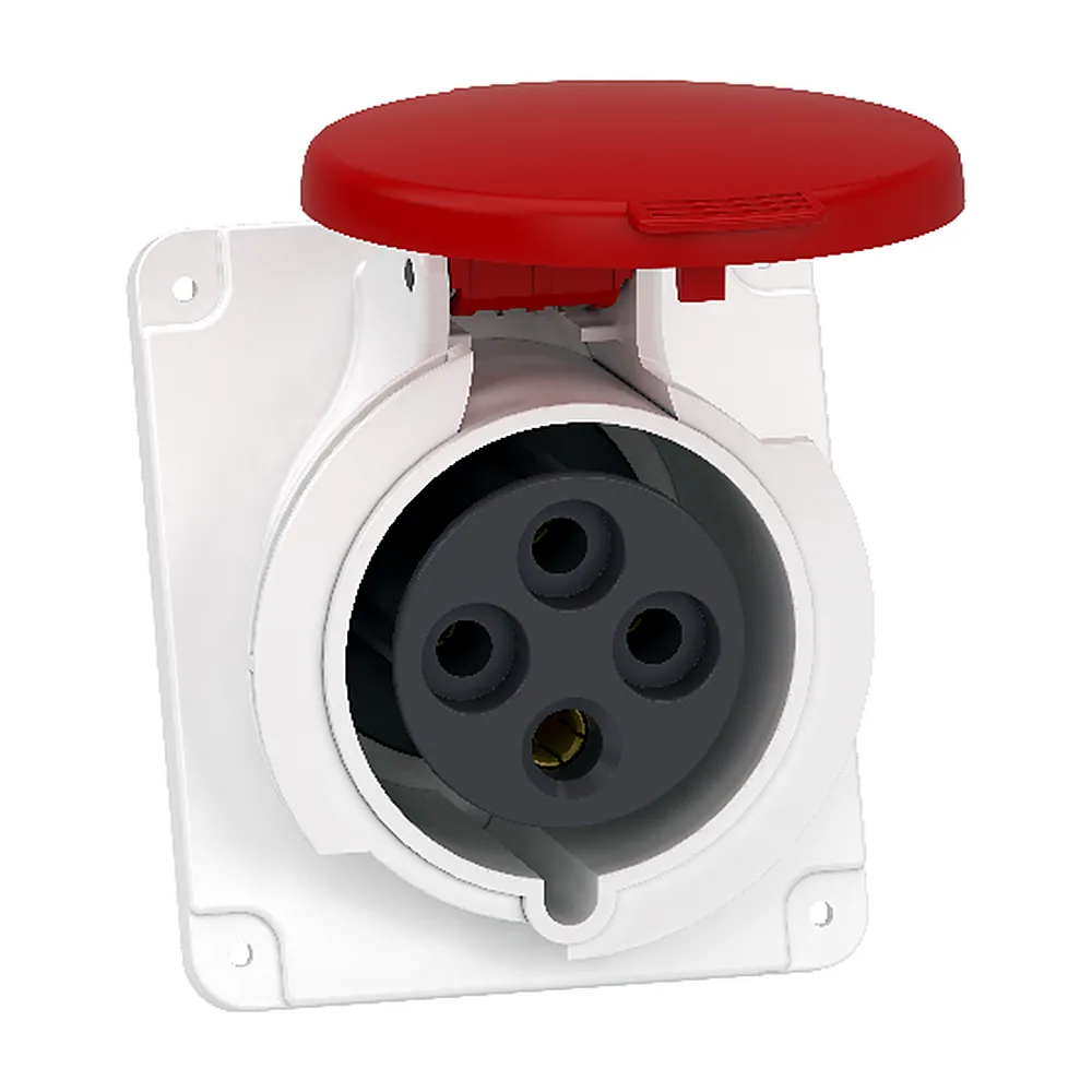 Кабельна розетка стаціонарна прихованої проводки 32А 3P+E IP44 380В PratiKa, Schneider Electric