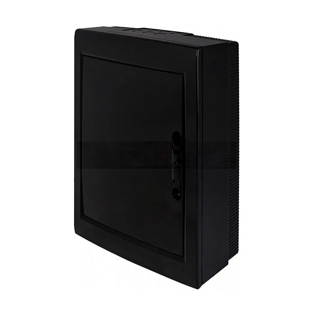 Корпус пластиковий на 24 модулів e.plbox.pro.n.24b.black навісний, чорний з непрозорими дверцятами IP40, E.NEXT