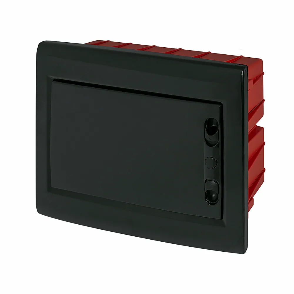 Корпус пластиковий на 12 модулів e.plbox.pro.w.12b.black вбудованний, чорний з непрозорими дверцятами IP40, E.NEXT