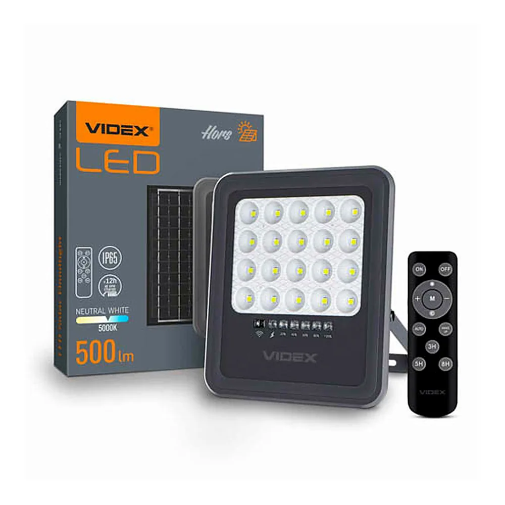 LED прожектор автономний VIDEX 500Lm 5000K (VLE-FSO3-205)