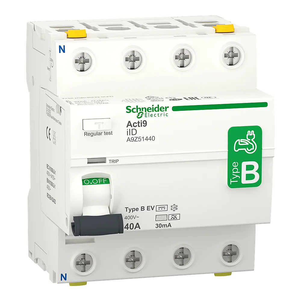 Пристрій захисного відключення iID 4P 40 А 30 мА B EV Schneider Electric A9Z51440