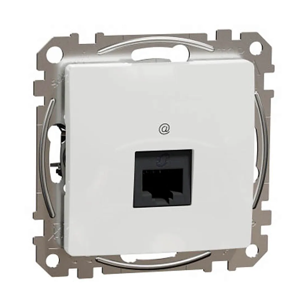 Одинарний роз'єм RJ45 CAT6 UTP Білий Sedna Design