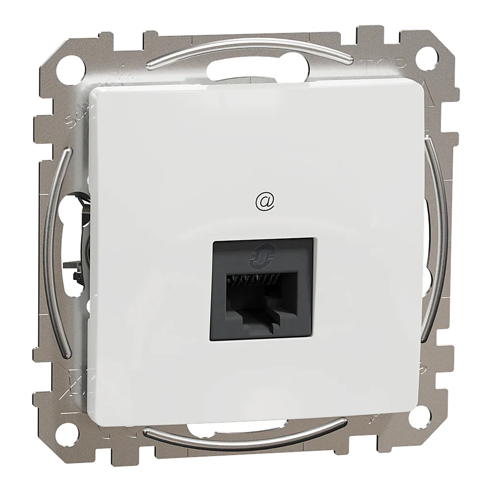 Роз'єм одинарний RJ45 категорія 6 UTP білий Sedna Design Schneider Electric SDD111461