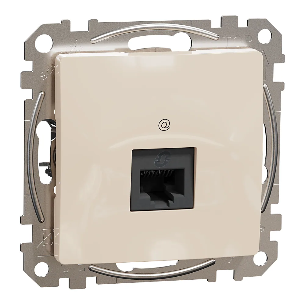 Роз'єм одинарний RJ45 категорія 6 UTP бежевий Sedna Design Schneider Electric SDD112461