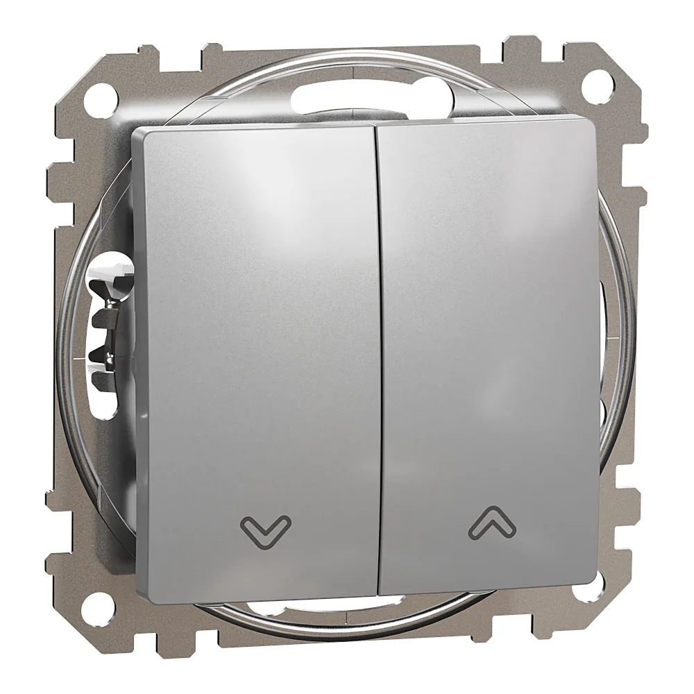 Вимикач для жалюзи 2-клавішний Sedna Design алюміній Schneider Electric SDD113104
