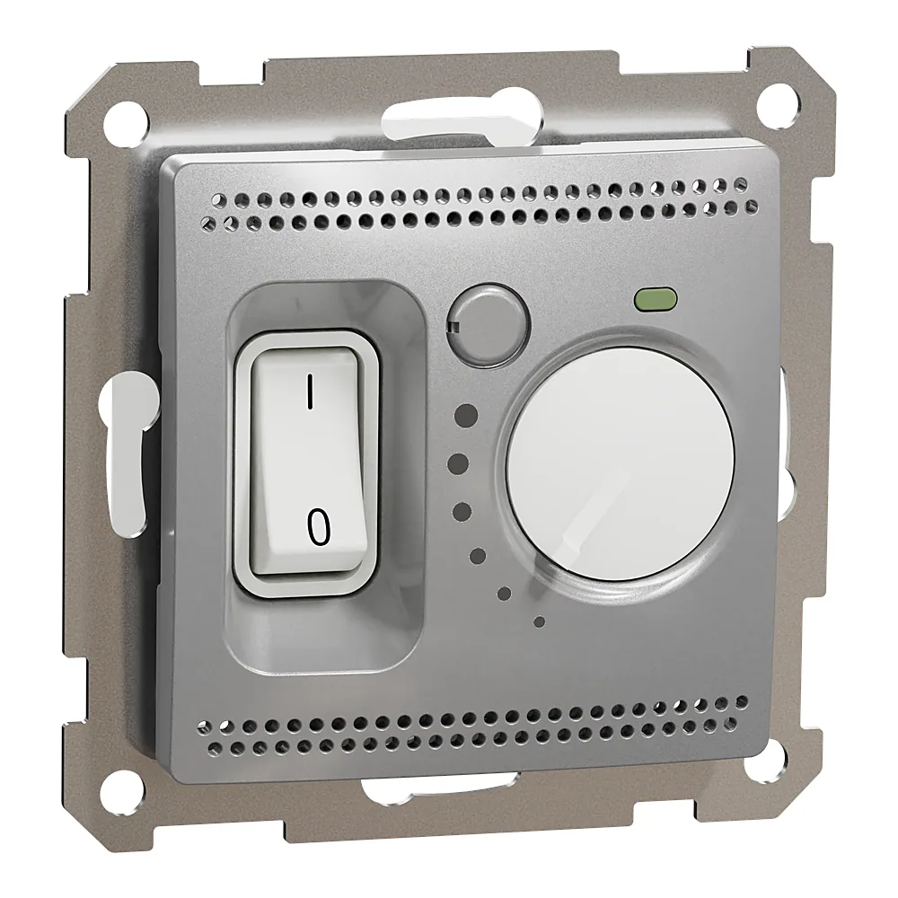Термостат Sedna Design теплої підлоги 16 А алюміній Schneider Electric SDD113507