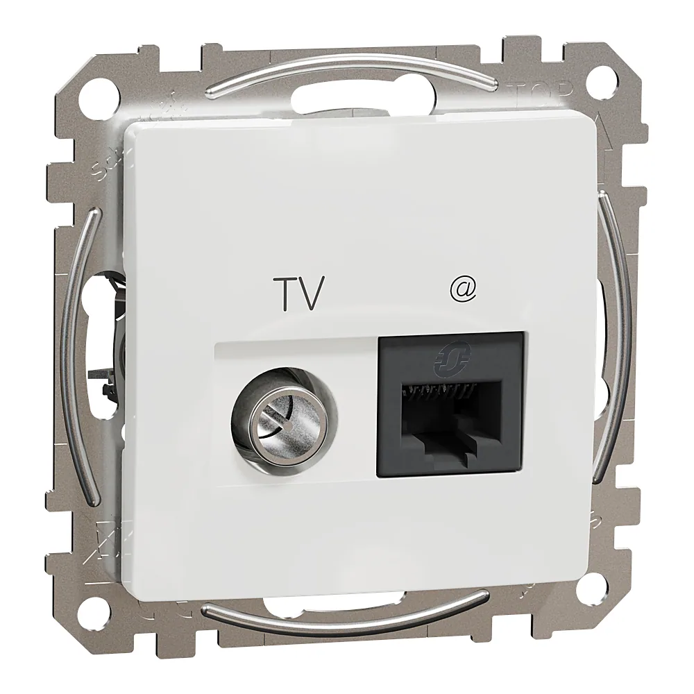 Розетка RJ45 категорія 6 UTP/TV Sedna Design біла Schneider Electric SDD111469T