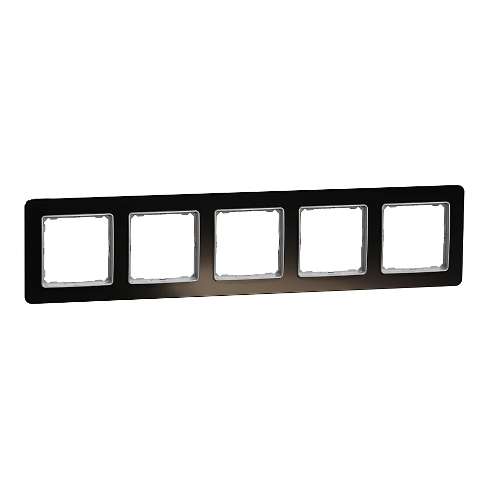 Рамка 5-постова чорне скло Sedna Elements Schneider Electric SDD361805