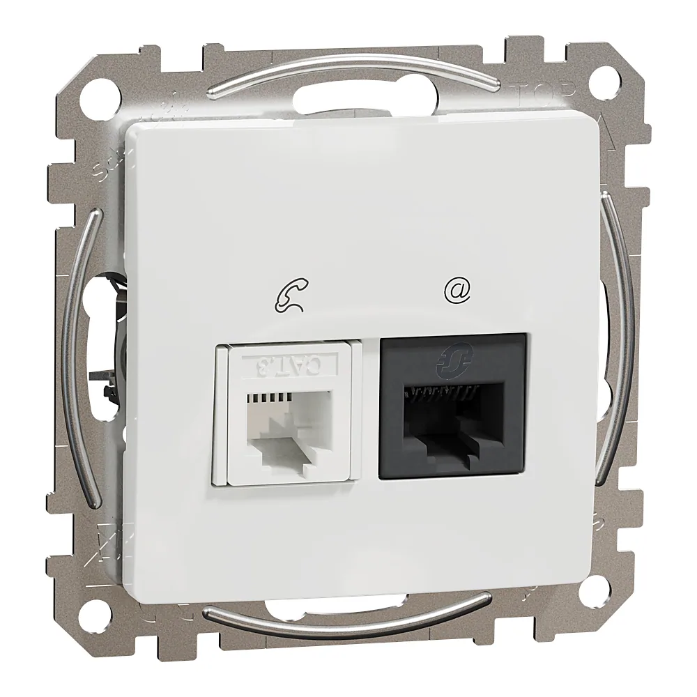 Комп'ютерна розетка RJ45+RJ11 6UTP Sedna Design біла Schneider Electric SDD111468