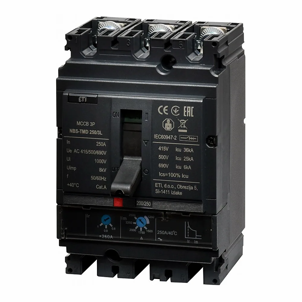 Автоматичний вимикач ETI ETIBREAK NBS NBS-TMD 250/3L 3P 250A 36kA 4673072